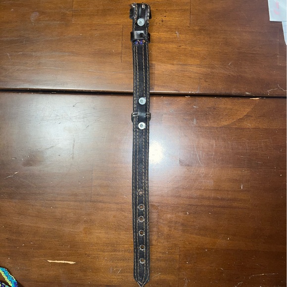 Mexican Embroidered Leather Dog Collar and Leash - Handmade and Brand New - Picture 3 of 4